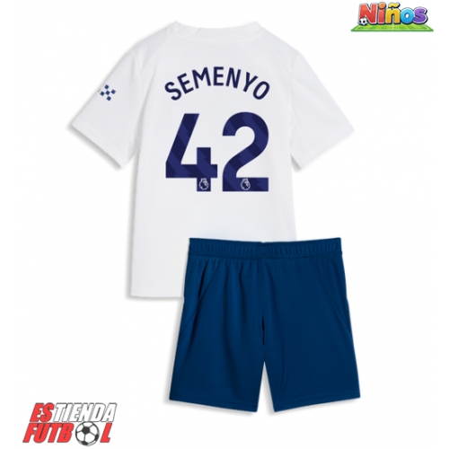 Manchester City Antoine Semenyo #42 Tercera Equipación Niños 2026-27 Manga Corta (+ Pantalones cortos)